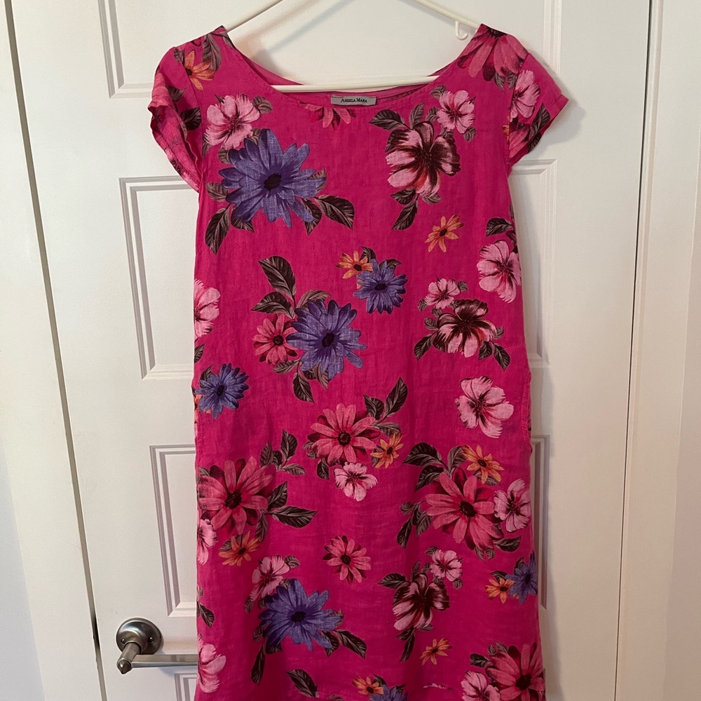 Floral Pink 100% Italian Linen
